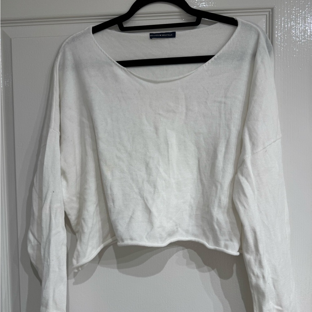 Brandy Melville White Long Sleeve Top